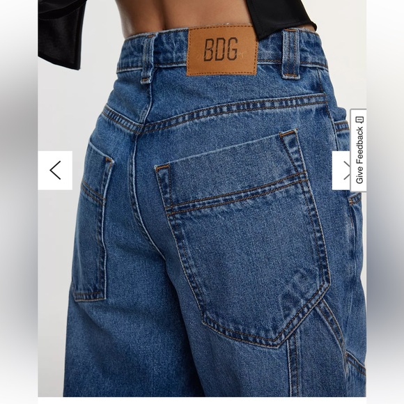 BDG High Rise Bella Baggy Carpenter Pants - Medium Blue Wash - Picture 3 of 5